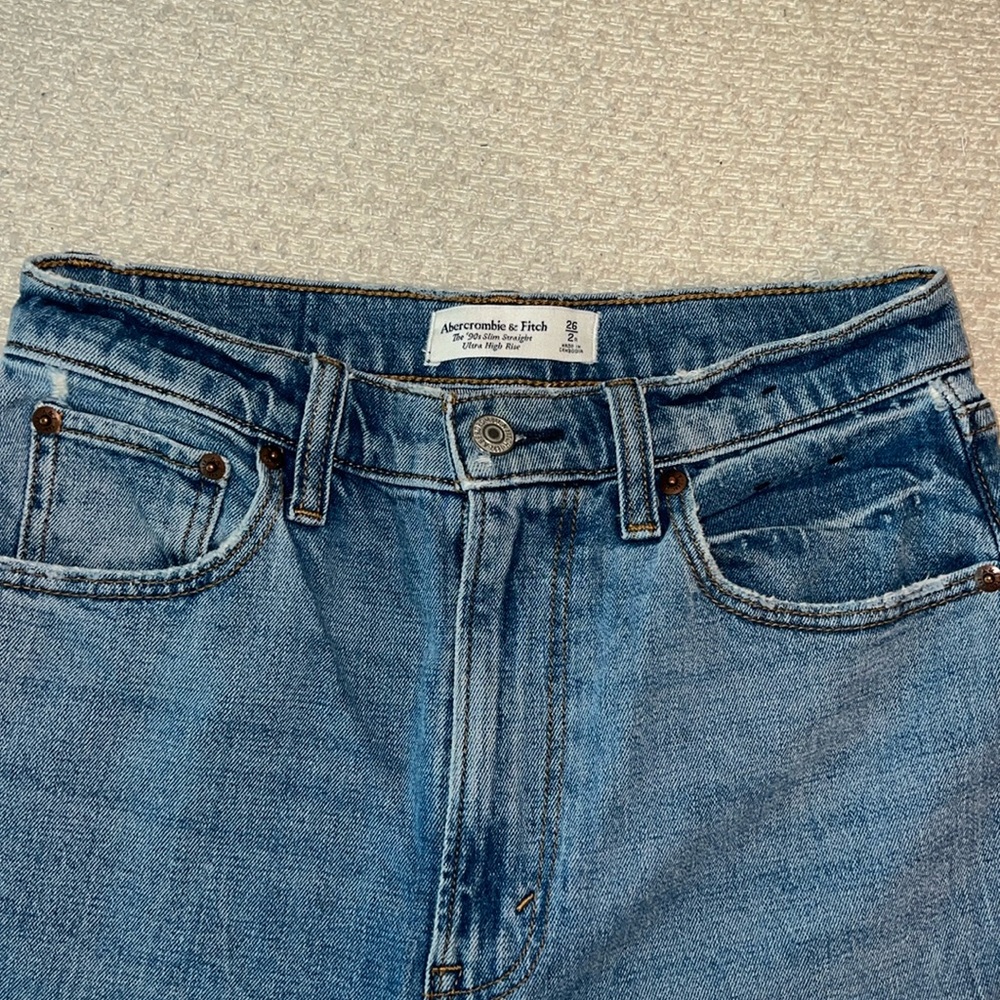Abercrombie ultra high rise 90’s slim straight jeans